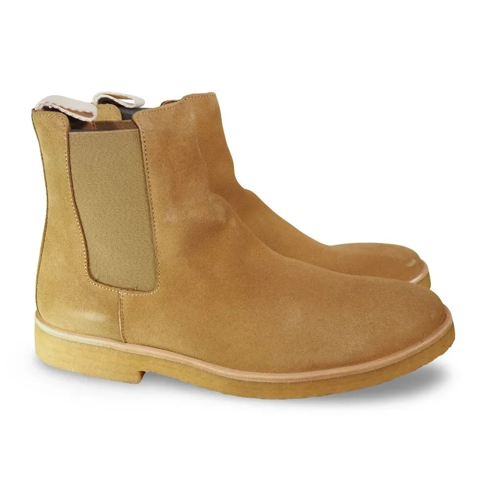 Oliver Cabell‎ Crepe Sole Suede Chelsea Boots Men's 8/41 Cappuccino Brown